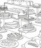 Coloring Bakery Food Pages Cake Colouring Book Desert Adult Cooking Bread Kids Books Korean Only Color Sheets Etsy Mandala Printable sketch template