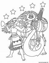Moana Maui Coloring Pages Printable Stars Color Print Getcolorings Modest Decoration sketch template