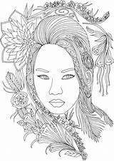 Coloring Pages Adult Printable Book Kids Sheets Colouring Faces Books Etsy People Face sketch template
