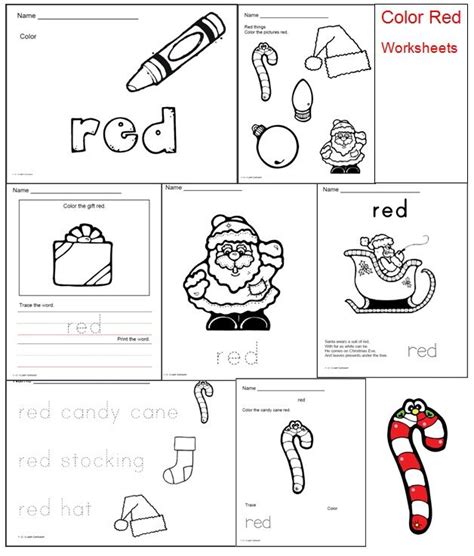color red worksheets color red worksheets  christmas pinterest