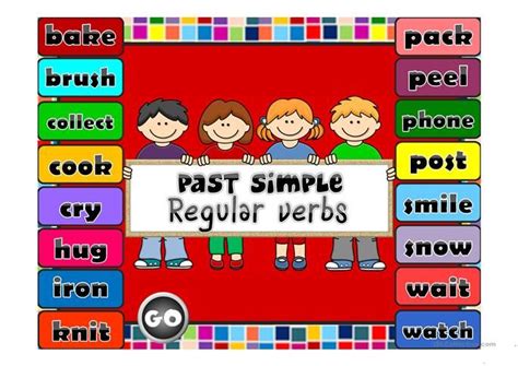 past simple regular verbs game english esl powerpoints for