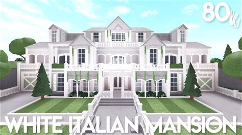 bloxburg white italian mansion exterior speed build youtube