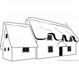 Coloring Cottage Pages Cottages Snow Coloringpages101 Kids sketch template