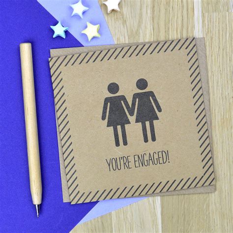 Lesbian Engagement Card By Pink And Turquoise