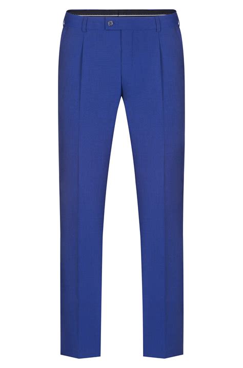 heren pantalon bandplooi premium regular fit kleur italiaans blauw maat
