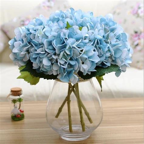 light blue hydrangea real like artificial silk hydrangea flowers