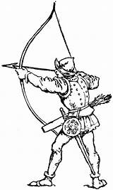 Archer Medieval Clipart Bow Clip Drawing Longbow Long Archery Etc Simple Arrow Kleurplaat Man Ausmalbilder Middle Ages Gif Used Usf sketch template