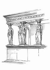 Cariatide Zuil Colorare Colonne Colonna Caryatid Pillar Cariatides Columna Disegni Edupics sketch template
