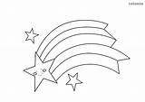 Star Coloring Comet Stars Smiling Printable Sheets sketch template