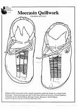 Coloring Moccasin Quillwork Pages Printable Edupics sketch template