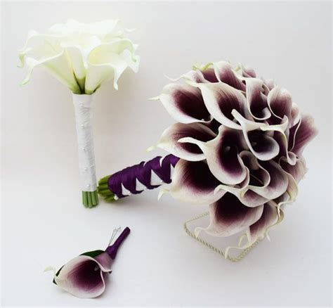 wedding package real touch picasso callas roses purple etsy rose