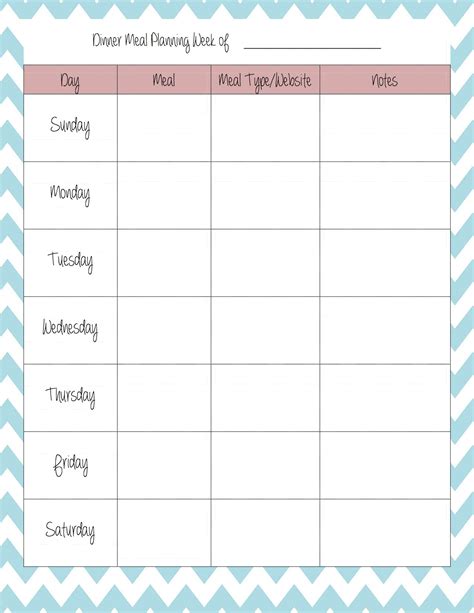 meal planning template simply sweet days