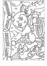 Happy Dora Birthday Coloring Pages Explorer sketch template