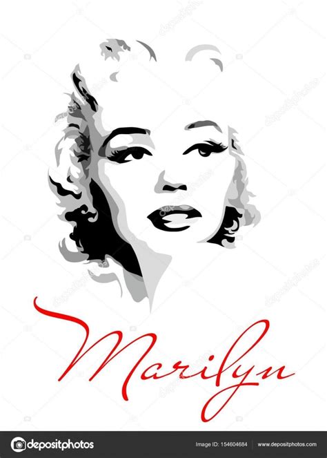 Marilyn Monroe Black And White Portrait — Stock Vector