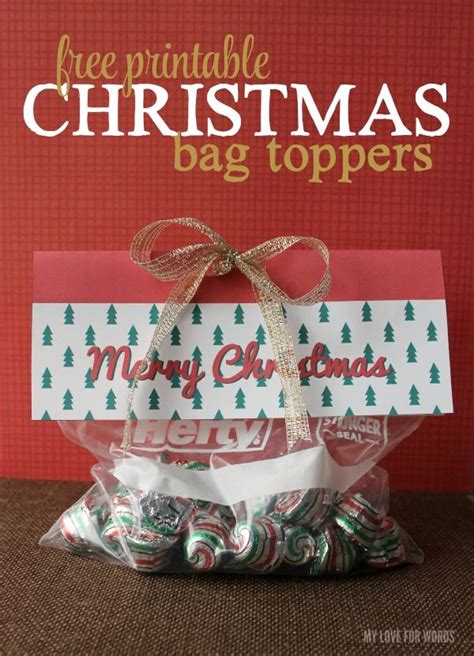 printable christmas bag toppers christmas treat bags christmas
