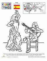 Flamenco Colorear Colouring Spain Feria España Andalucia Sevilla sketch template