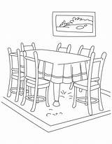 Coloring Pages Table Room Dinning Dining Living Furniture Color Kids Print Drawing Printable Getcolorings Buildings Architecture Popular Books Coloringtop Categories sketch template