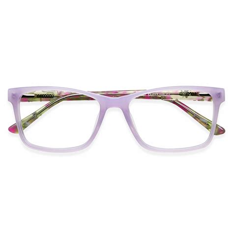 Z1007 Rectangle Purple Eyeglasses Frames Leoptique