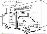 Coloring Ambulance Pages Ems Vehicles Rescue Sheets Color Kids Trucks Sheet Fire First Ambulances Colouring Emergency Cars Printable Truck Aid sketch template
