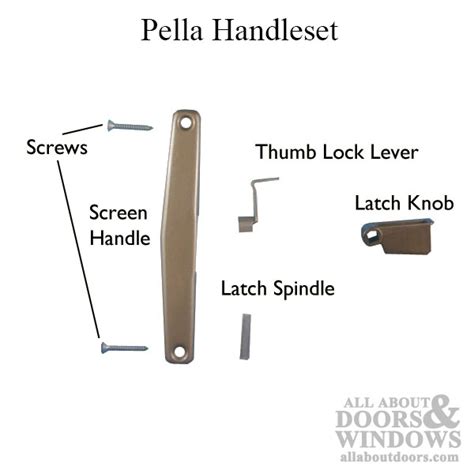 pella handle set patio screen door copperite choose handing