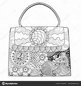 Handbag Coloring Purse Pages Template sketch template