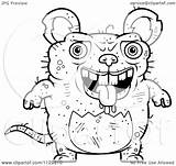 Ugly Rat Cartoon Drooling Outlined Coloring Clipart Thoman Cory Vector Regarding Notes Royalty sketch template