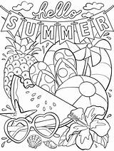 Summer Coloring Pages Sheets Kids Print sketch template