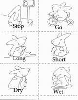 Opposites Coloring Pages Kids Printables Preschool Opposite Color Worksheets Print Preschoolers Printable Words Crafts Activities School English Pre Learning Kindergarten sketch template