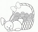 Basket Easter Coloring Pages Printable Bread Drawing Getdrawings sketch template
