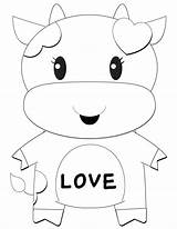 Coloring Cartoon Pages Cow Cute Valentine Clipart Printable Cows Cliparts Girl Valentines Girls Pic Library Clip Comments sketch template
