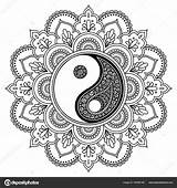 Mandala Yin Henna Yang Vector Coloring Symbol Tatoo Pattern Depositphotos Decorative Style Stock Oriental Mehndi Book Illustration Tera Gmail sketch template