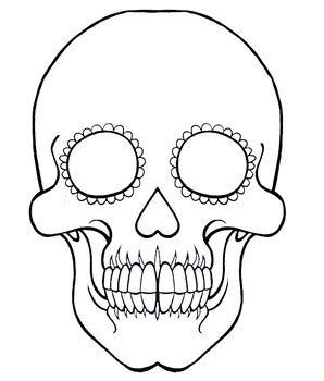 day   dead sugar skull coloring template  kriopie design tpt