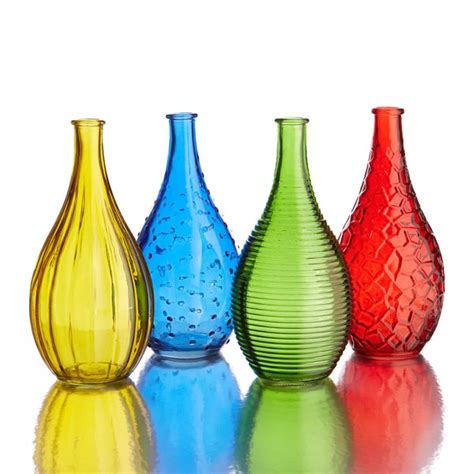 Style Setter Small Gems Colored Glass Vases Set Of 4 Overstock