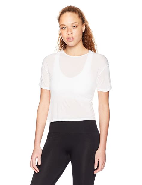 alo yoga womens entwine short sleeve top white   view    item visit