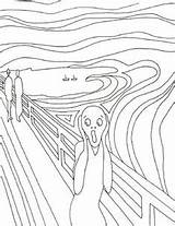 Munch Grito Edvard Gogh Coloriage Scream Urlo Cri Disegno Sternennacht Freebie Colorare Obras Artistica sketch template