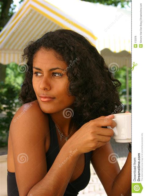 Beautiful Brazilian Woman Drinking Coffee Beautiful Brazilian Women
