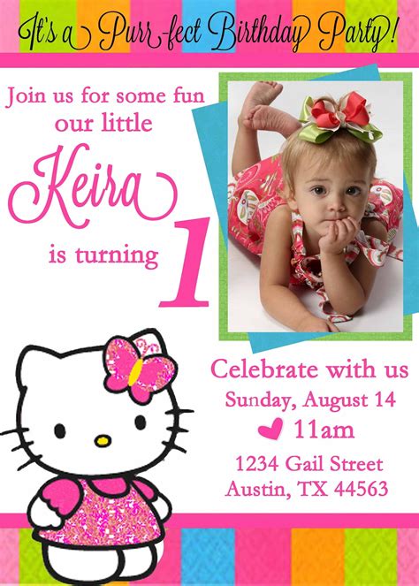personalized  kitty birthday invitations  invitation