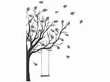 Schaukel Baum Mit Wandtattoo Klebeheld Farbwahl Ausgewählt Gesamtansicht sketch template