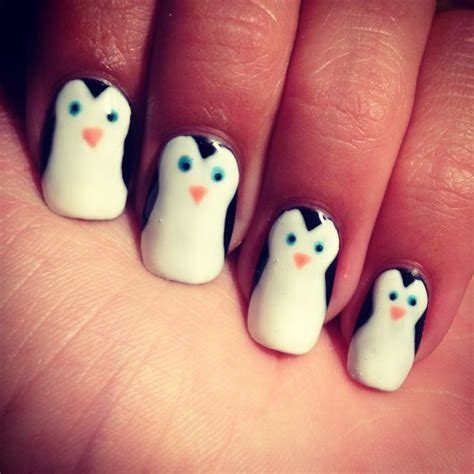 penguin nails penguin nails penguin nail art swag nails