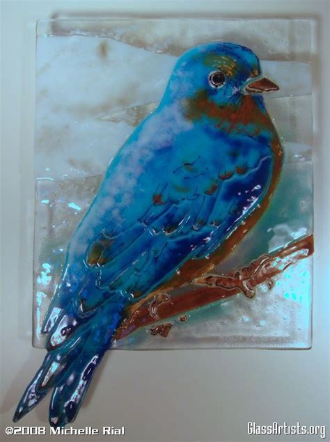 Blue Bird Glass Glass Art Fused Glass Art Fused Glass