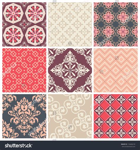 set   colorful seamless patterns  backgrounds  wallpapers