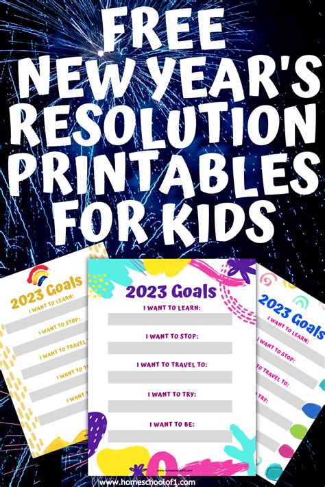 years resolution printables  kids