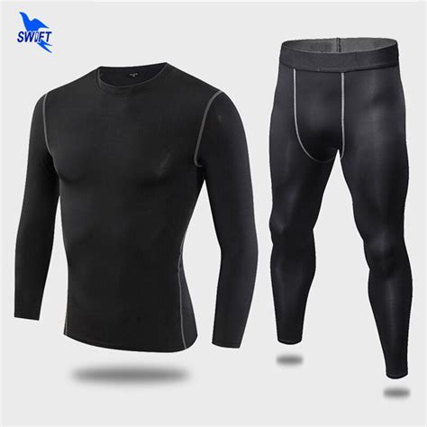 2018 mens dry fit compression tracksuit fitness tight running set long