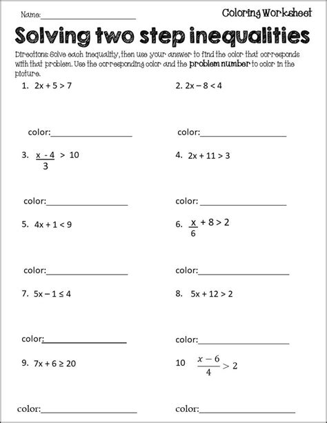 step equations worksheets  answers