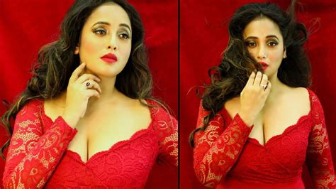 rani chatterjee looks mesmerising in this red dress bhojpuri movie