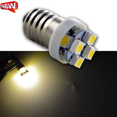 4x E10 3528 Mes Screw 8 Led Bulb Car Dashboard Gauge Light Lamp Warm