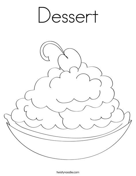 dessert coloring page twisty noodle