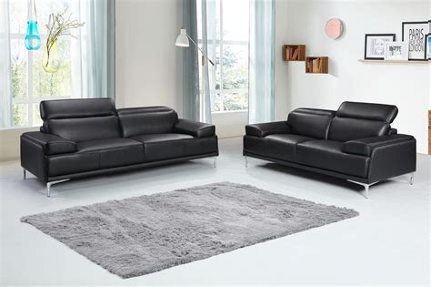 contemporary black leather living room sofa set minneapolis minnesota jm furniture nicolo