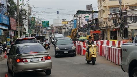 City Wide Roadwork Leaves Pattaya Traffic In Gridlock