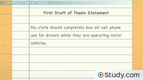 thesis development definition steps examples lesson studycom